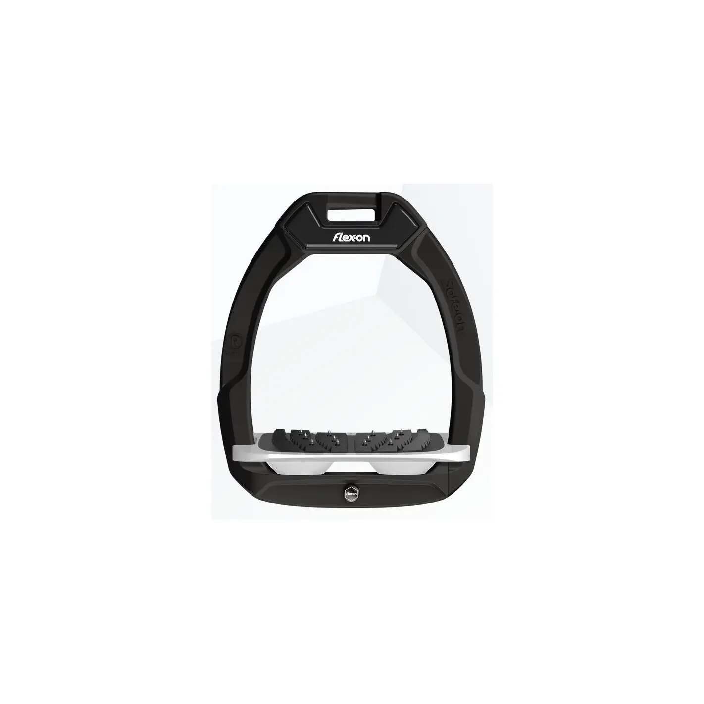 Sicherheitssteigbügel Reiten Neigung Ultra Grip Schwarz/Grau/Weiß Flex-On Safe-On