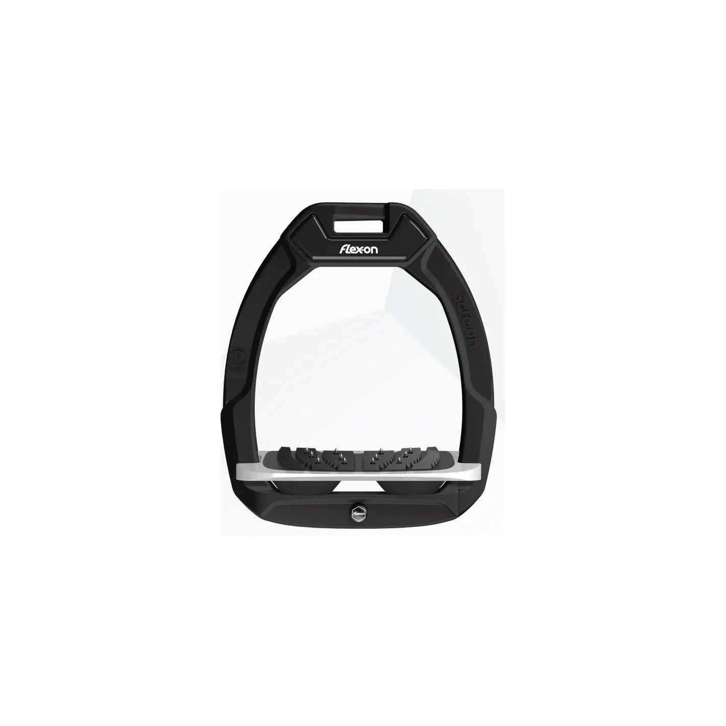 Sicherheitssteigbügel Reiten Schräg Ultra Grip Schwarz/Grau/Schwarz Flex-On Safe-On