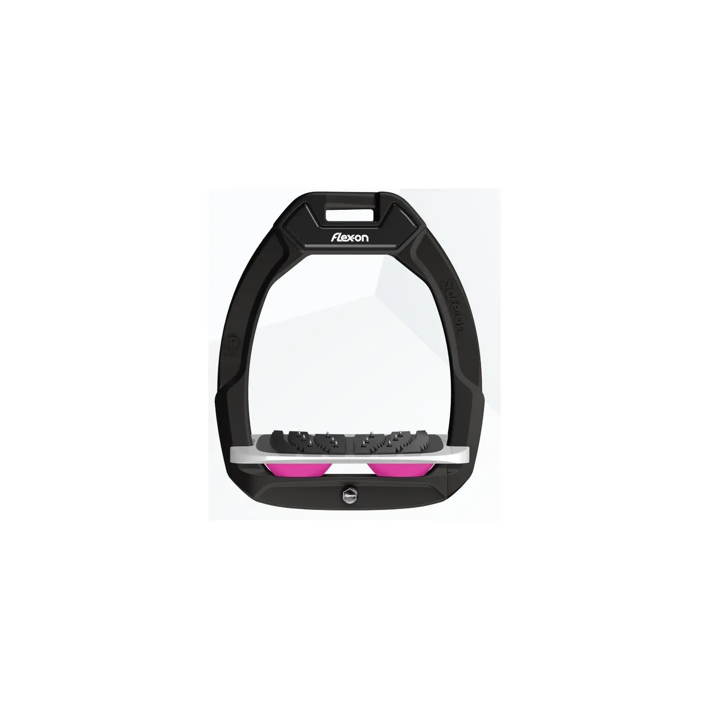 Sicherheitssteigbügel Reiter Neigbar Ultra Grip Schwarz/Grau/Blassrosa Flex-On Safe-On