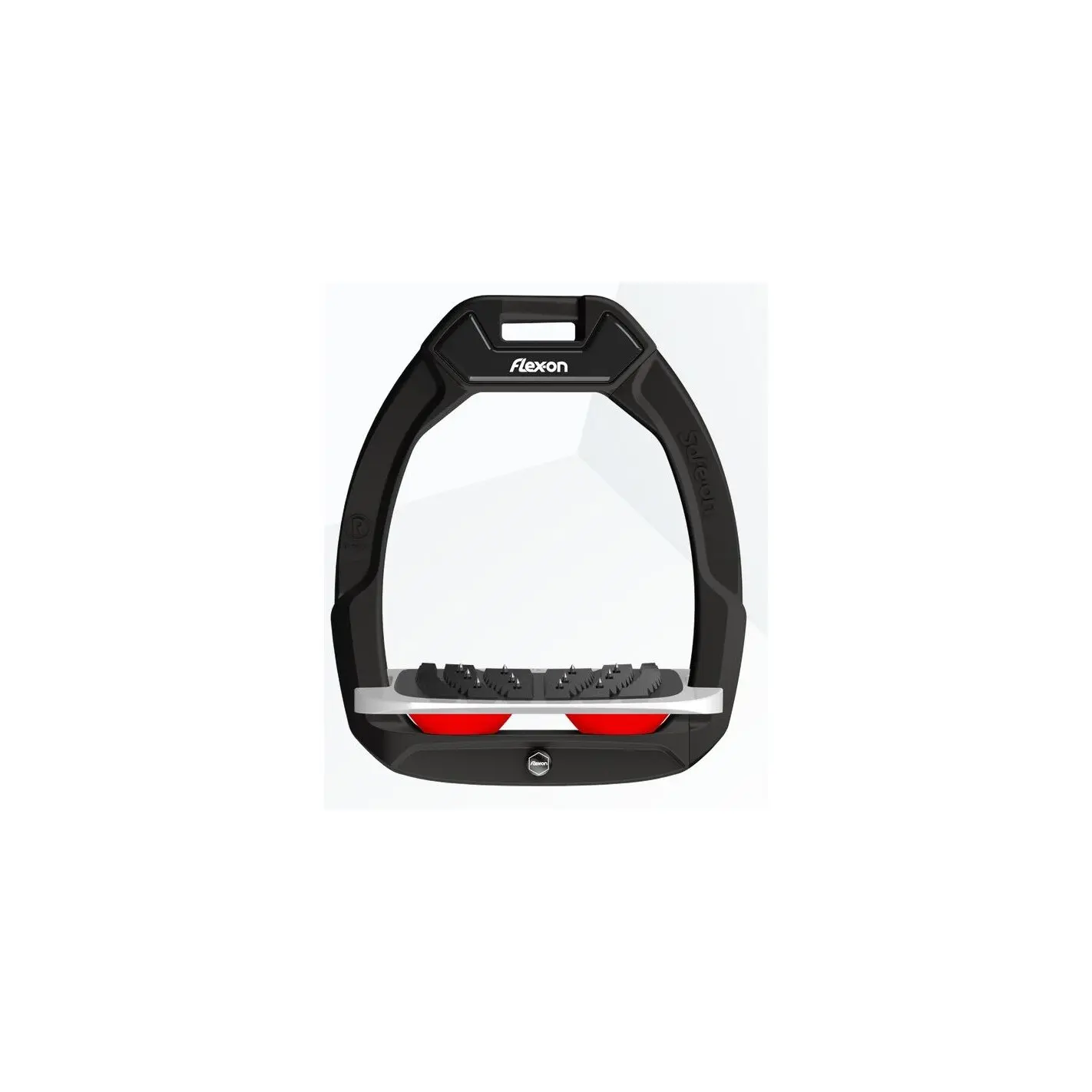 Sicherheitssteigbügel Reiten Neigung Ultra Grip Schwarz/Grau/Rot Flex-On Safe-On