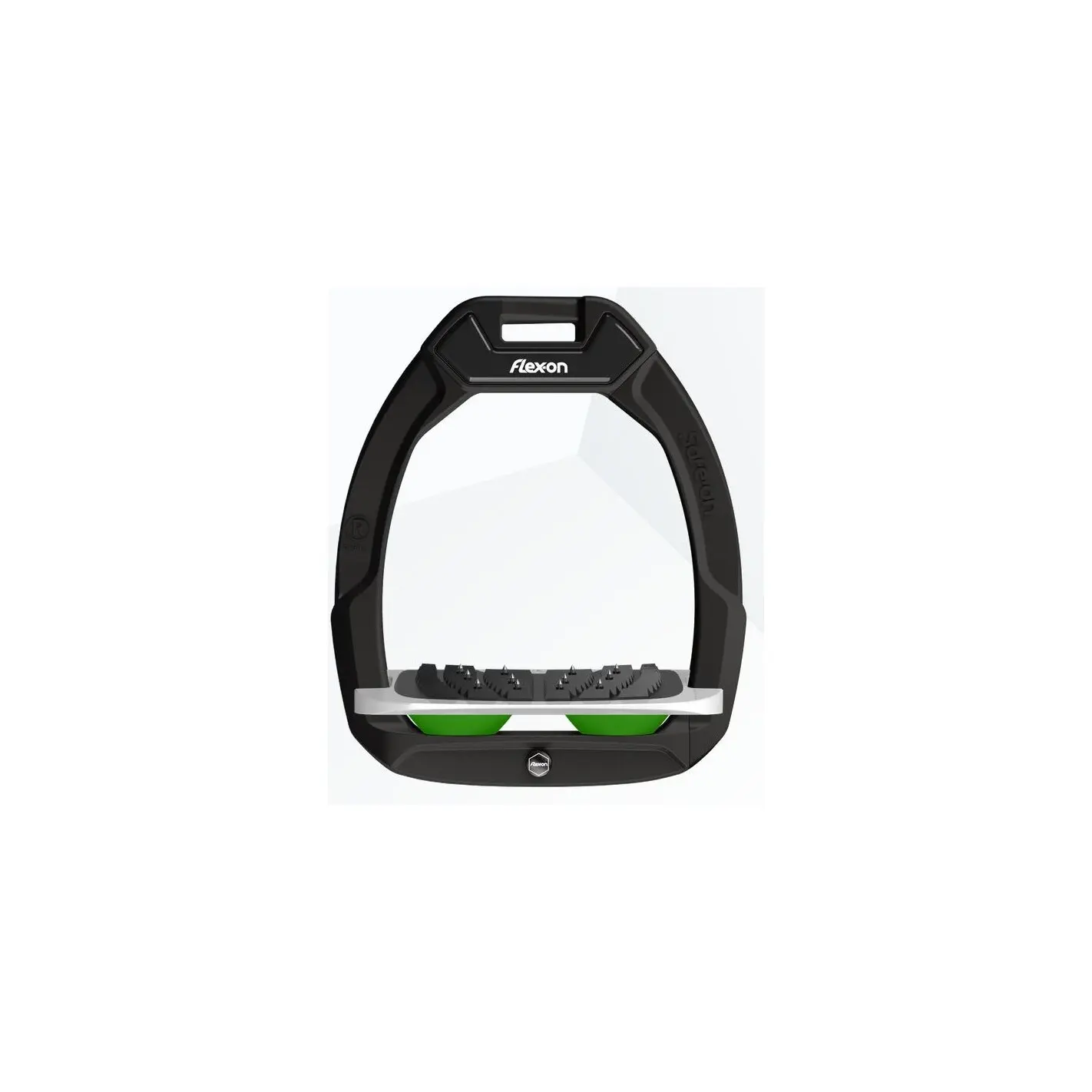 Sicherheitssteigbügel Reiten Neigung Ultra Grip Schwarz/Grau/Grün Flex-On Safe-On