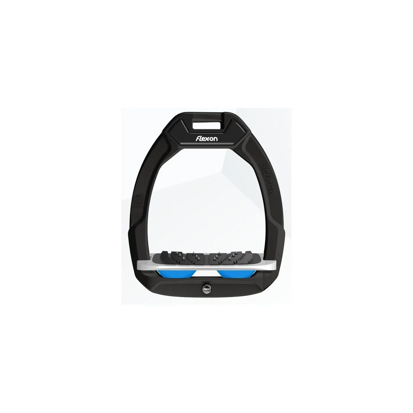 Sicherheitssteigbügel Reiten Neigung Ultra Grip Schwarz/Grau/Blau Flex-On Safe-On