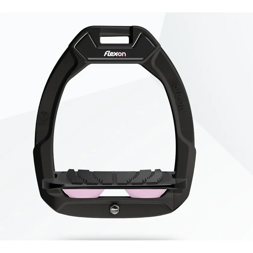 Meilleurs prix pour Étriers de sécurité d’équitation Incliné Ultra Grip Noir/Noir/Rose Clair Flex-On Safe-On