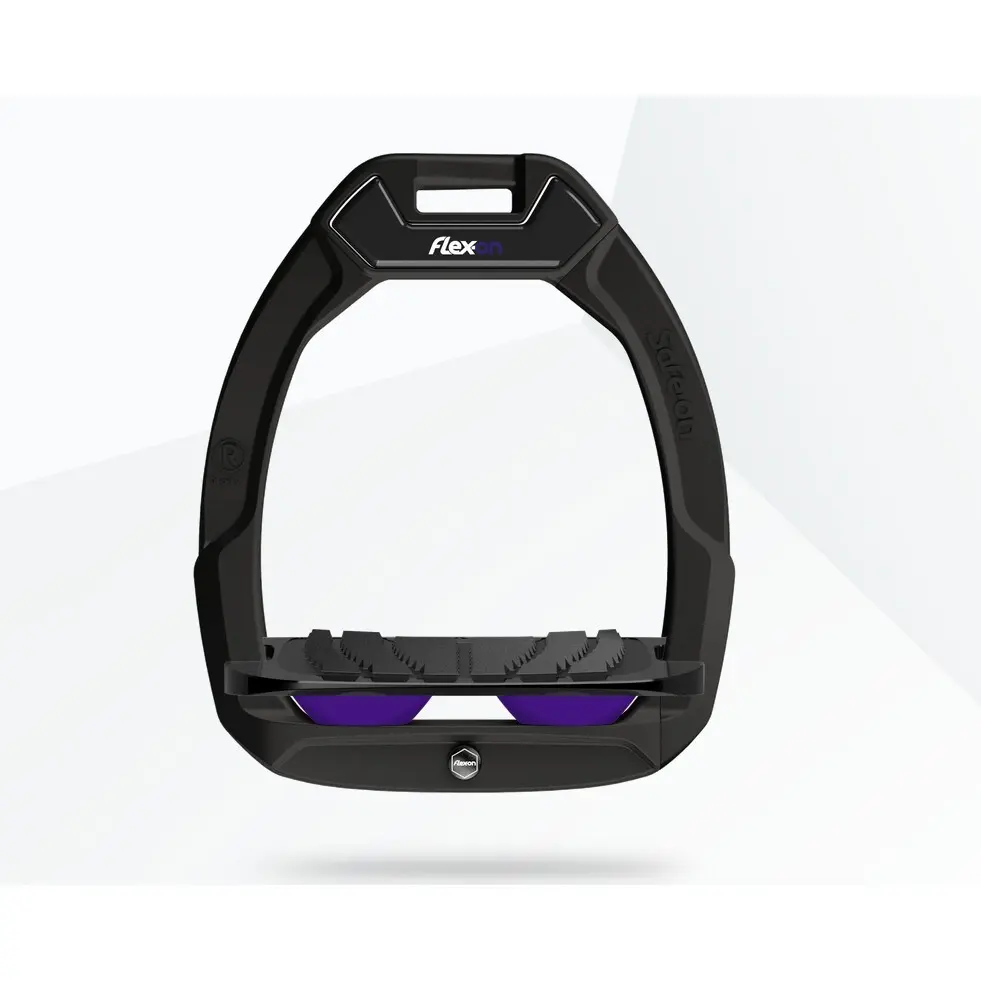 Étriers de sécurité d’équitation Incliné Ultra Grip Noir/Noir/Violet Flex-On Safe-On