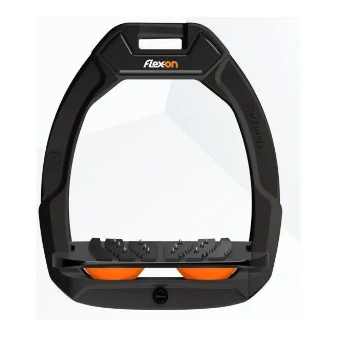 Étriers de sécurité d’équitation Incliné Ultra Grip Noir/Noir/Jaune Flex-On Safe-On