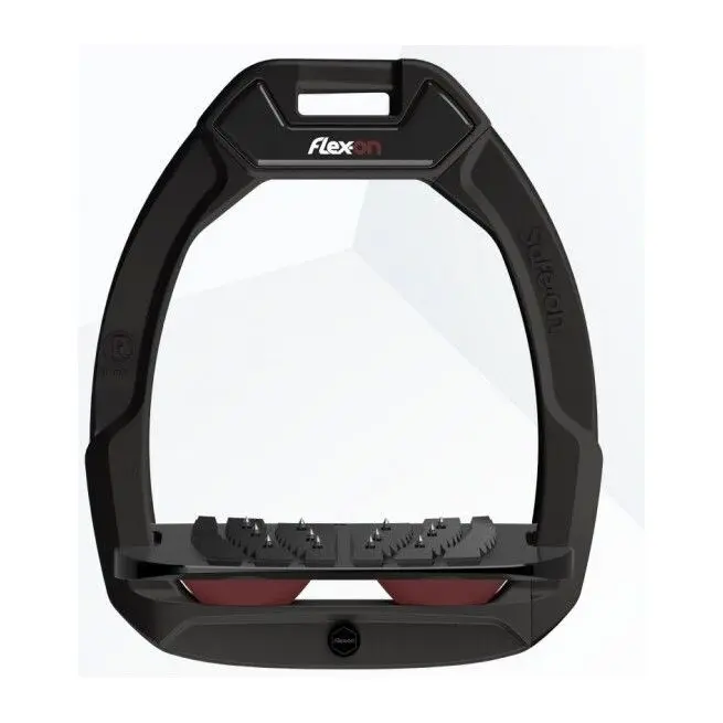 Comparer les prix de Étriers de sécurité d’équitation Incliné Ultra Grip Noir/Noir/Bordeaux Flex On Safe-On