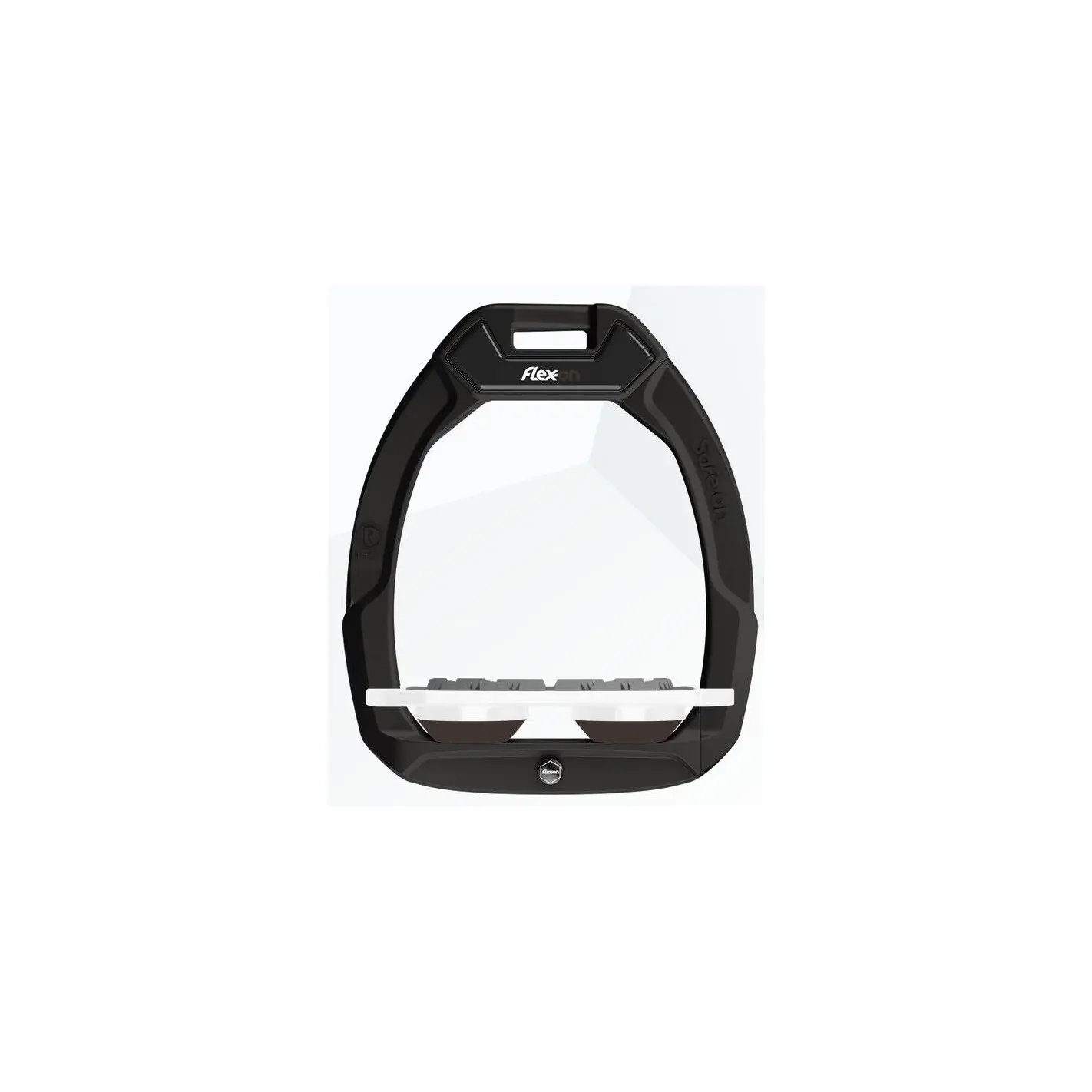 Étriers de sécurité d’équitation Plat Grip Noir/Blanc/Marron Flex-On Safe-On