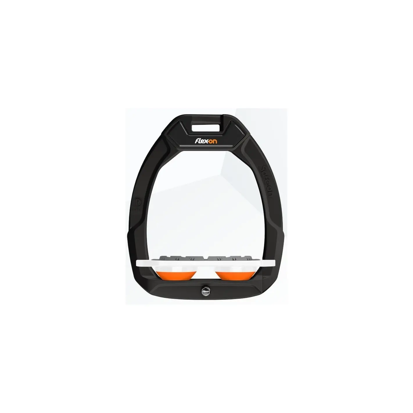 Sicherheitssteigbügel Plat Grip Schwarz/Weiß/Orange Flex-On Safe-On