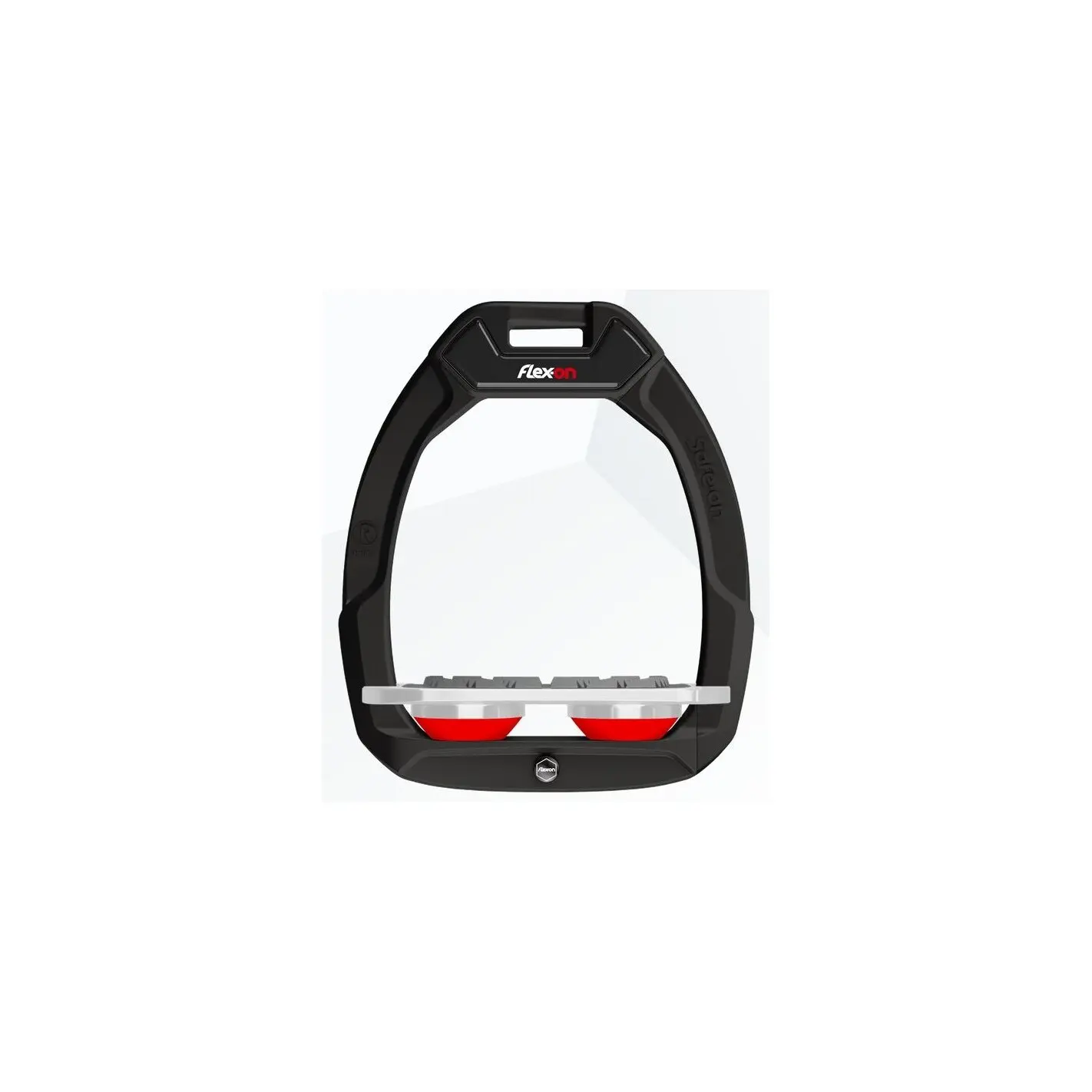 Étriers de sécurité d’équitation Plat Grip Noir/Gris/Rouge Flex-On Safe-On