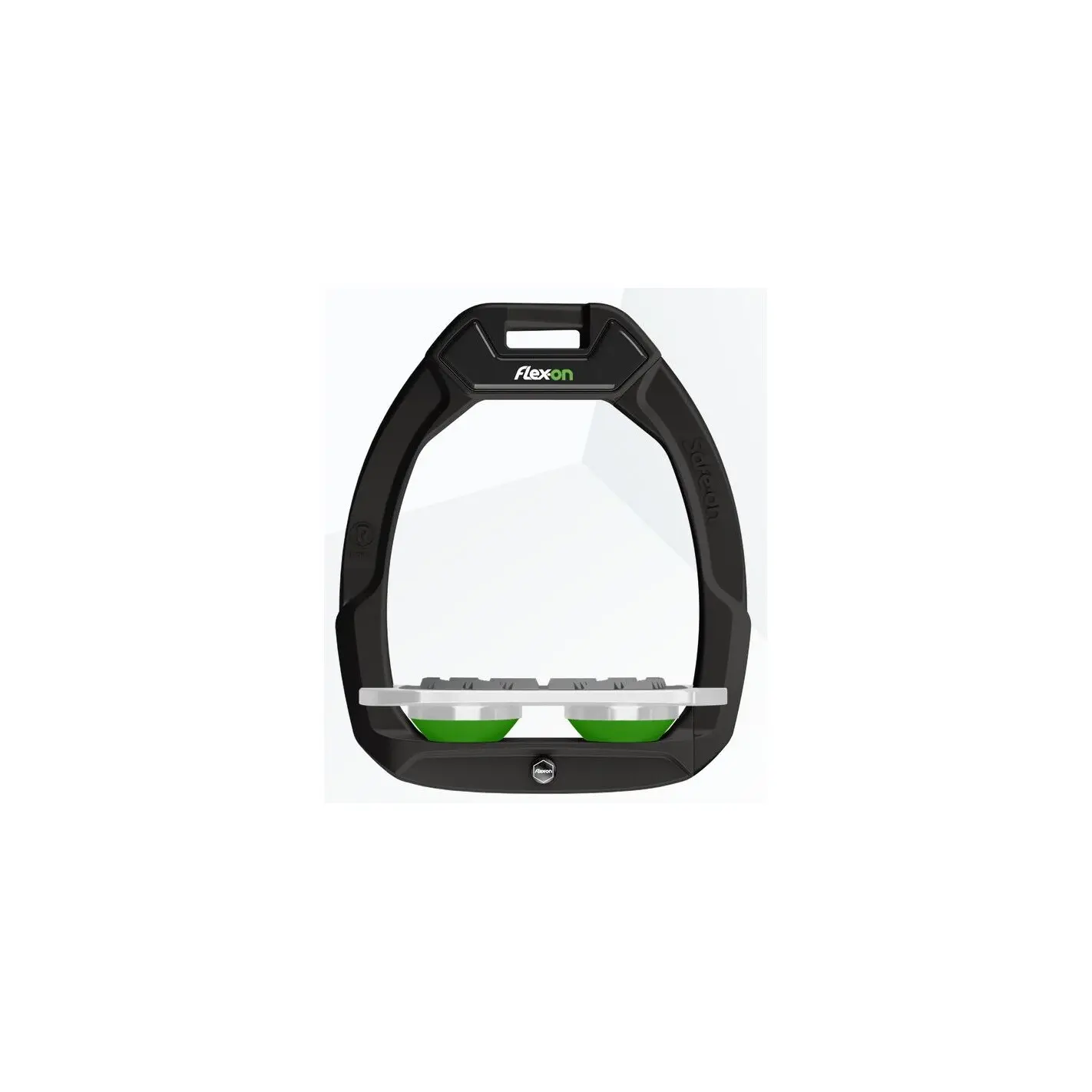 Sicherheitsreitsteigbügel Flach Grip Schwarz/Grau/Grün Flex-On Safe-On