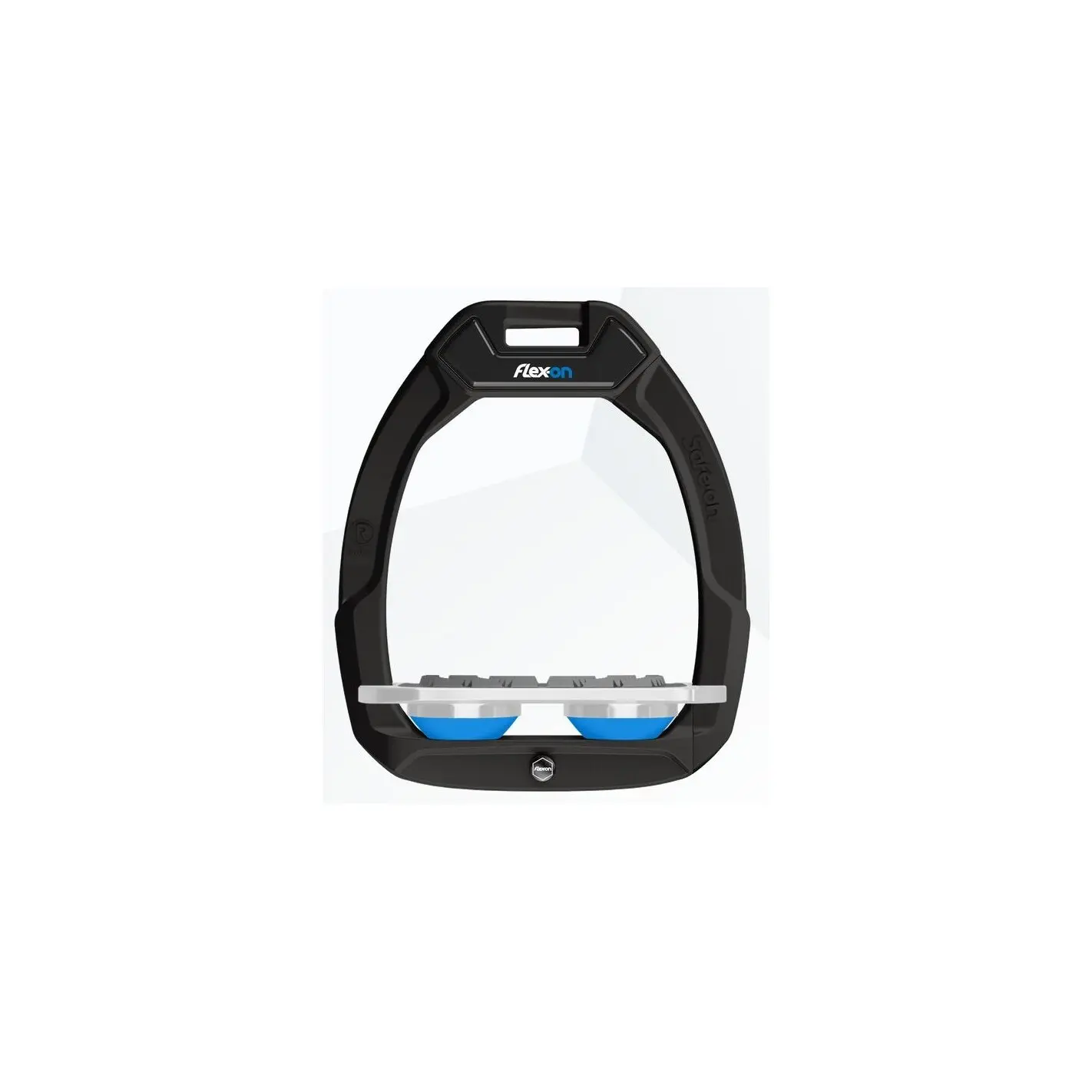 Sicherheitssteigbügel Flat Grip Schwarz/Grau/Blau Flex-On Safe-On
