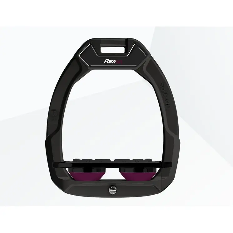 Meilleurs prix pour Étriers de sécurité d’équitation Plat Grip Noir/Noir/Prune Flex-On Safe-On