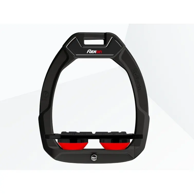Étriers de sécurité d’équitation Plat Grip Noir/Noir/Rouge Flex-On Safe-On