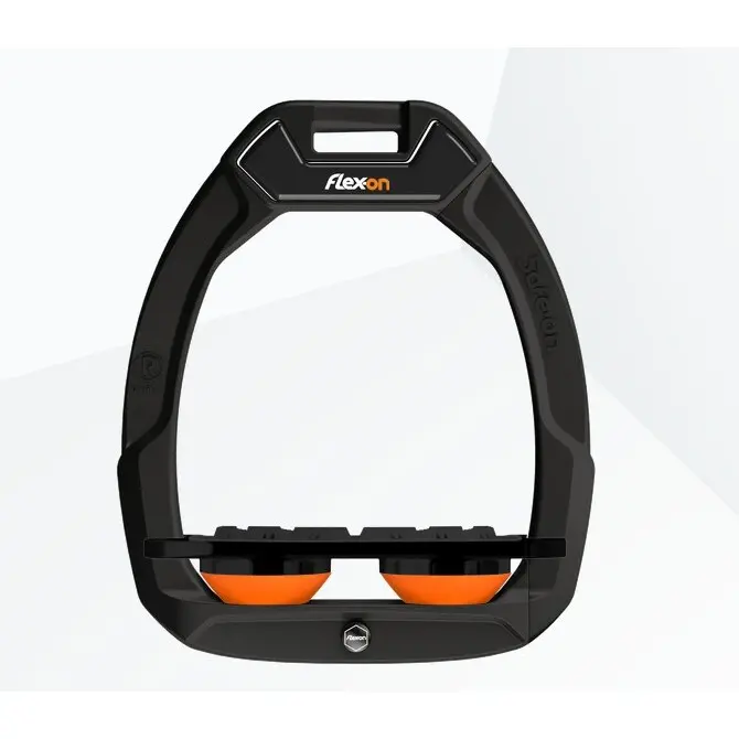 Sicherheitssteigbügel Plat Grip Schwarz/Schwarz/Orange Flex-On Safe-On