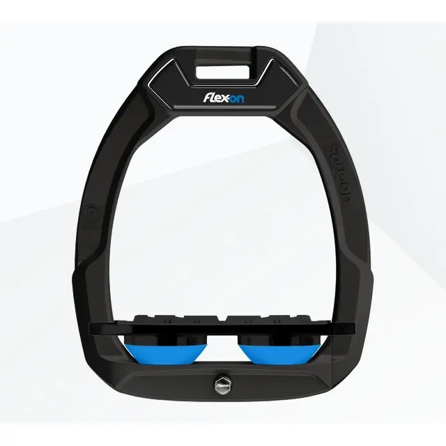 Sicherheitssteigbügel Plat Grip Schwarz/Schwarz/Blau Flex-On Safe-On
