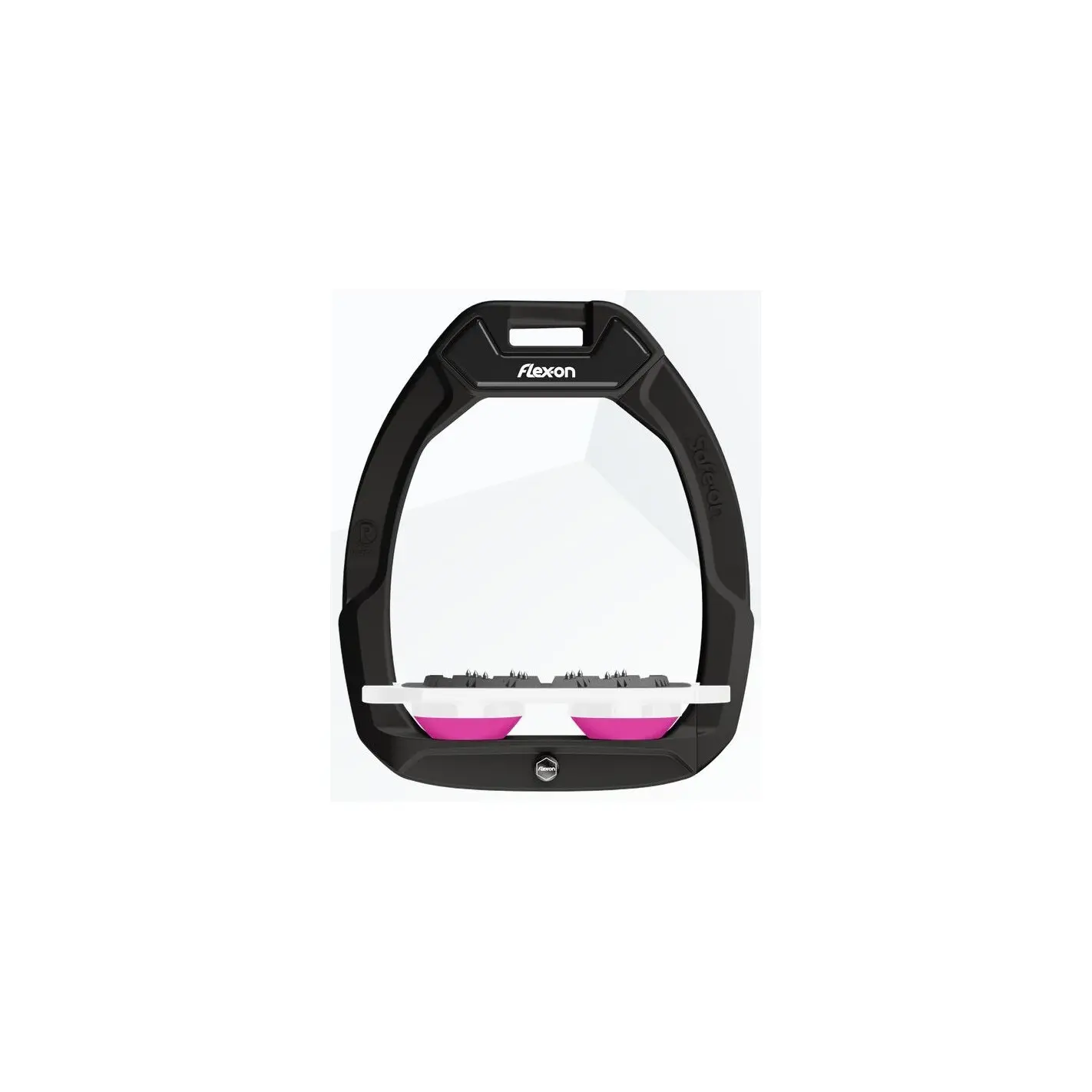 Sicherheitssteigbügel Ultra Grip flach Schwarz/Weiß/Rosa Flex-On Safe-On