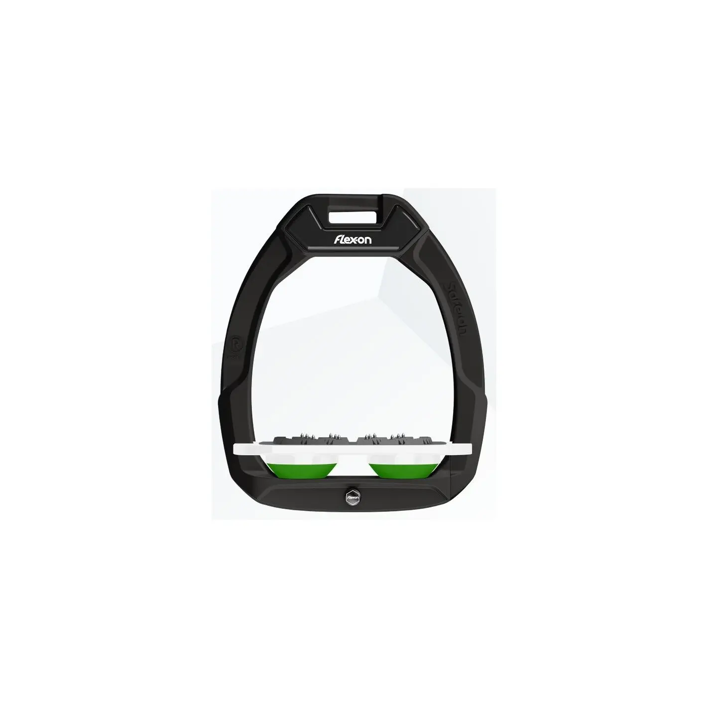 Sicherheitssteigbügel Flach Ultra Grip Schwarz/Weiß/Grün Flex-On Safe-On