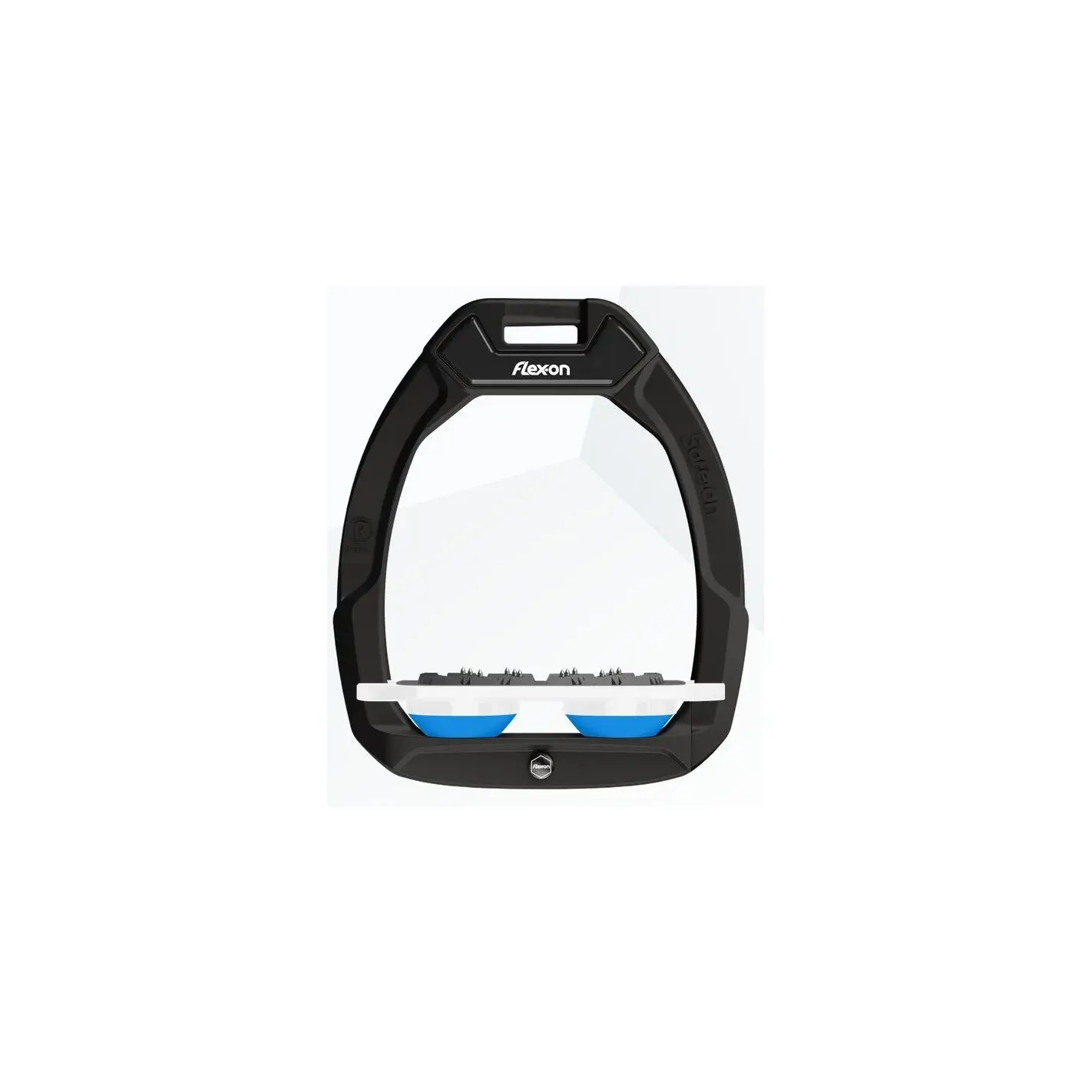 Comparer les prix de Étriers de sécurité d’équitation Plat Ultra Grip Noir/Blanc/Bleu Flex-On Safe-On