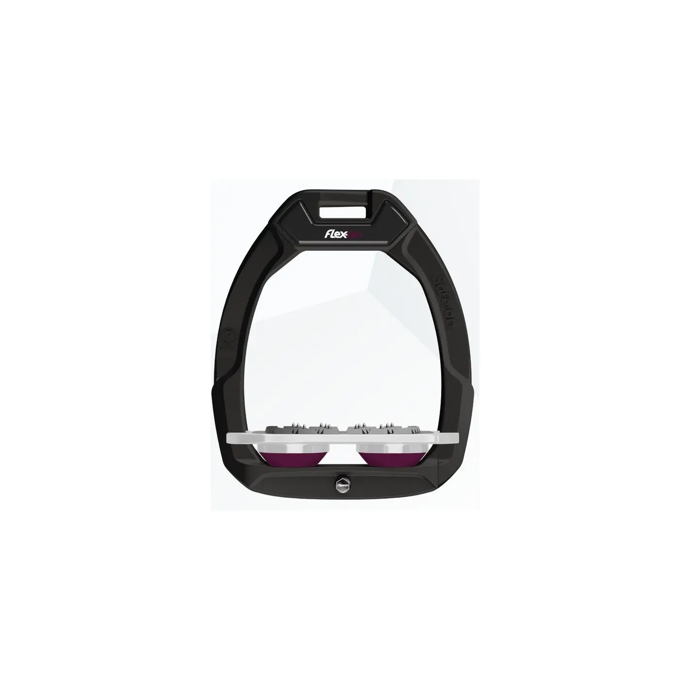Sicherheitsreitersteigbügel Flach Ultra Grip Schwarz/Grau/Pflaume Flex-On Safe-On