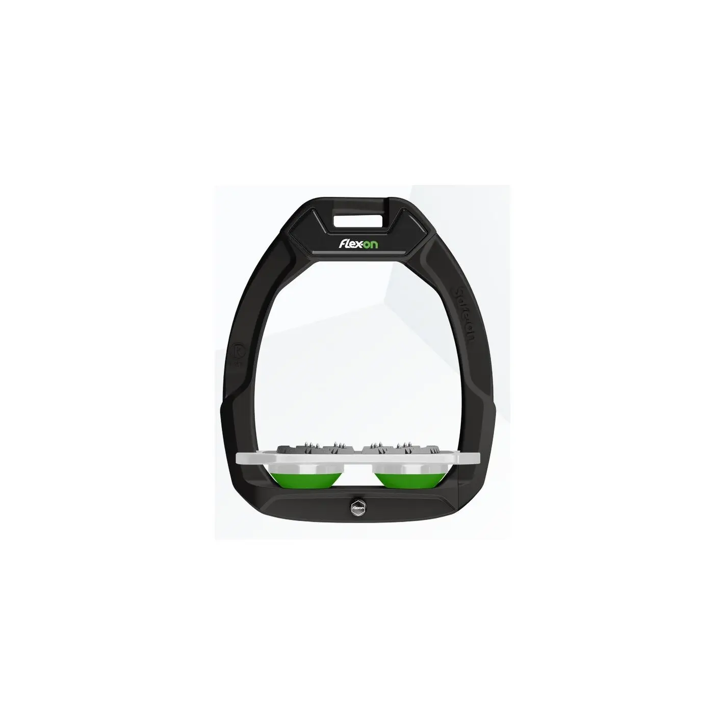 Sicherheitsreitsteigbügel Flach Ultra Grip Schwarz/Grün/Grau Flex-On Safe-On