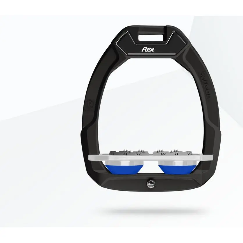 Étriers de sécurité d’équitation Plat Ultra Grip Noir/Gris/Bleu Flex-On Safe-On