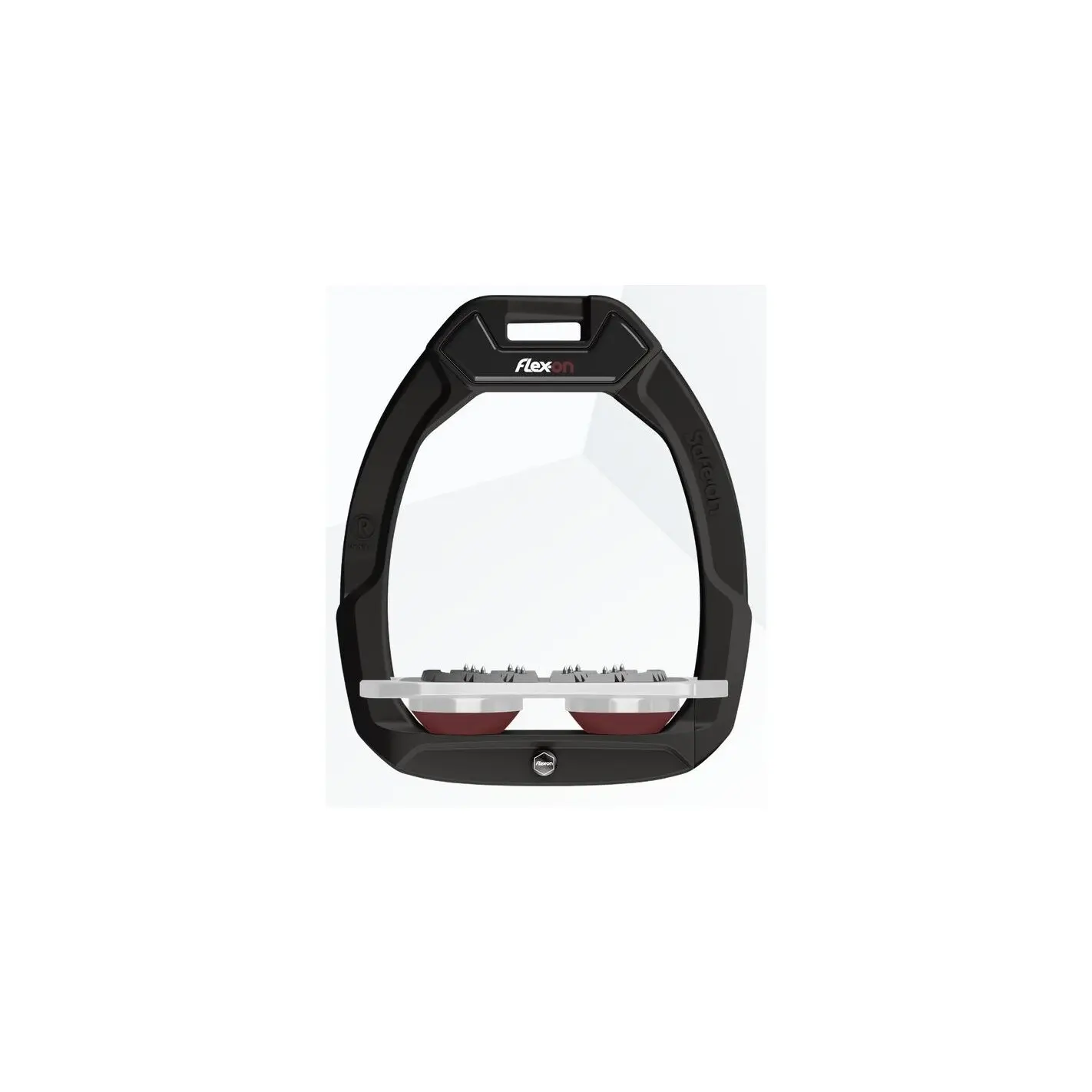 Sicherheitssteigbügel Flach Ultra Grip Schwarz/Grau/Bordeaux Flex-On Safe-On