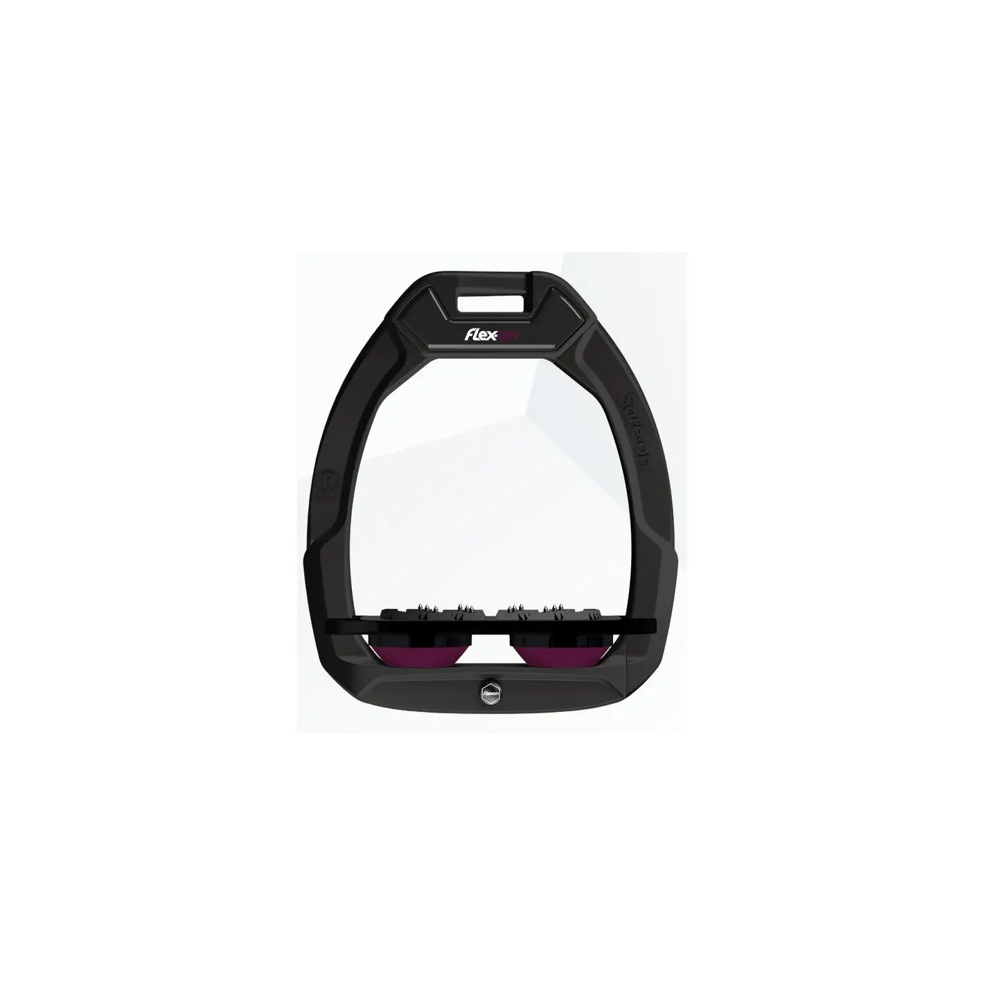 Sicherheitsreitsteigbügel Flach Ultra Grip Schwarz/Schwarz/Pflaume Flex-On Safe-On