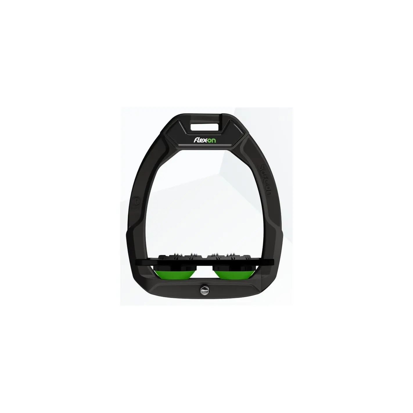 Sicherheits-Steigbügel Flat Ultra Grip Schwarz/Schwarz/Grün Flex-On Safe-On