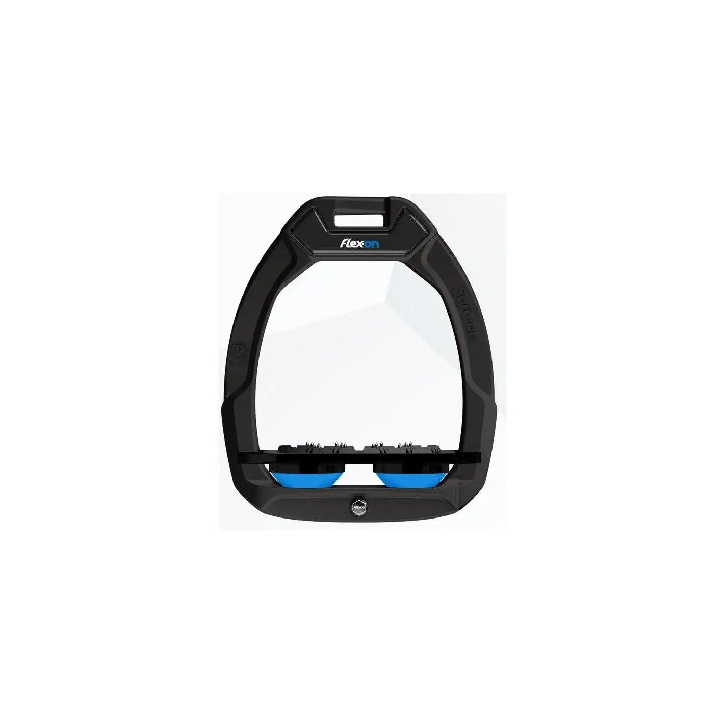Sicherheitssteigbügel Reiten Flach Ultra Grip Schwarz/Schwarz/Blau Flex-On Safe-On