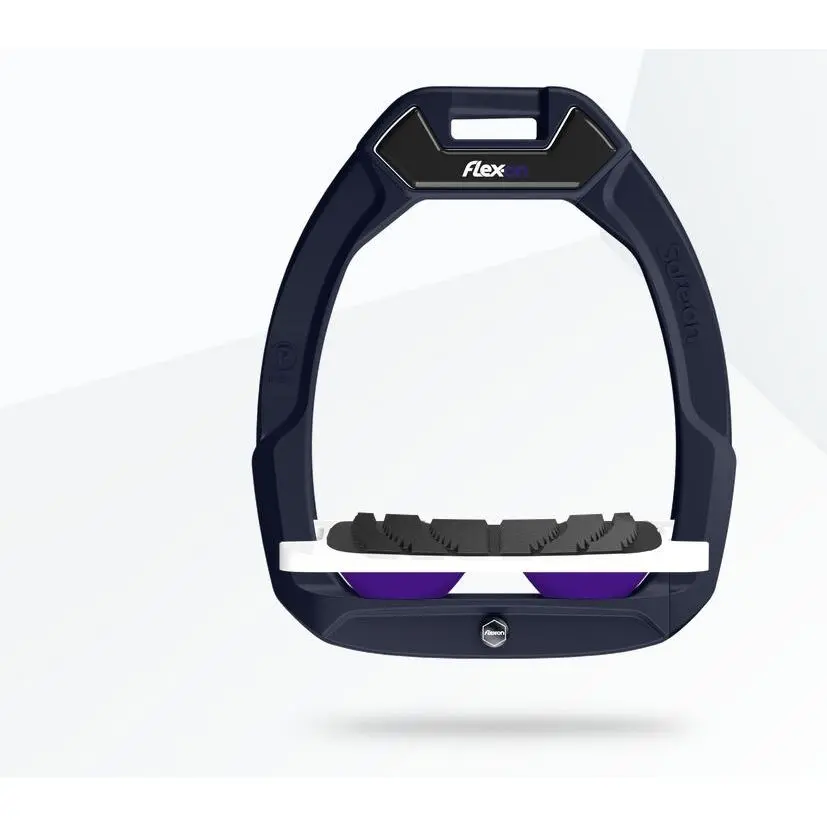 Sicherheitssteigbügel Reitstellung Neigung Grip Braun/Weiß/Violett Flex-On Safe-On