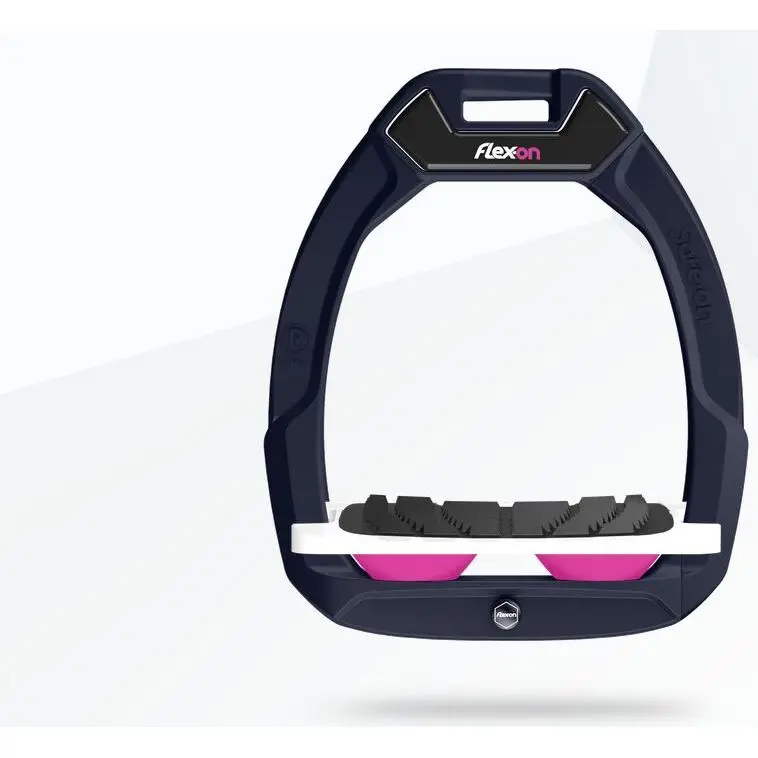 Sicherheitssteigbügel Reiten Schräg Grip Braun/Weiß/Rosa Flex-On Safe-On