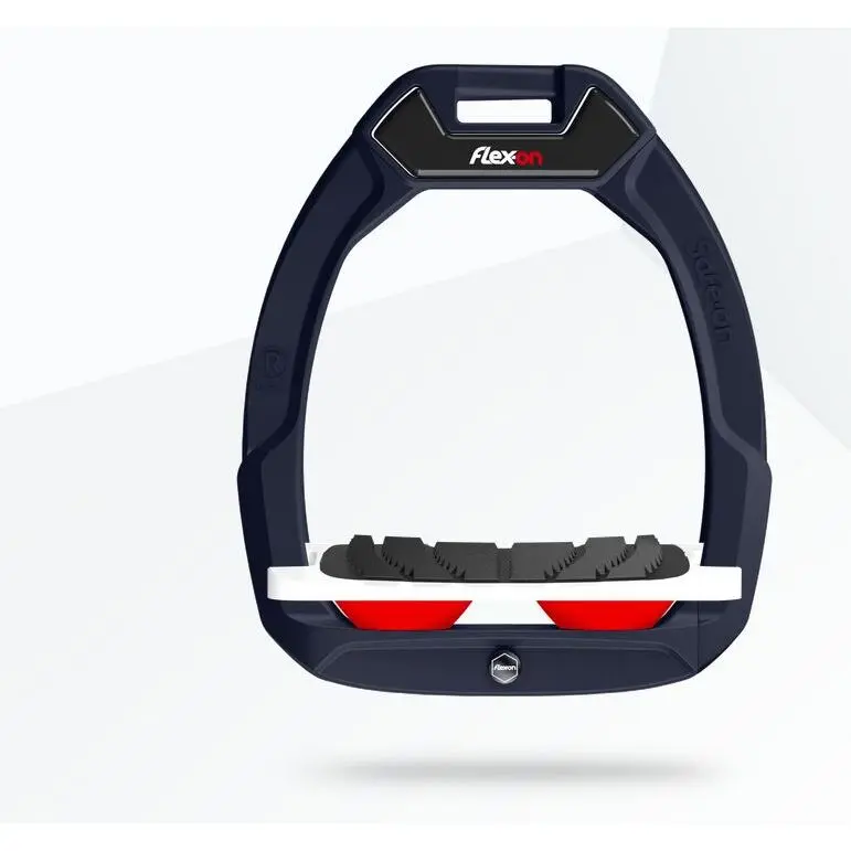 Sicherheitsreitsteigbügel Geneigter Grip Braun/Weiß/Rot Flex-On Safe-On