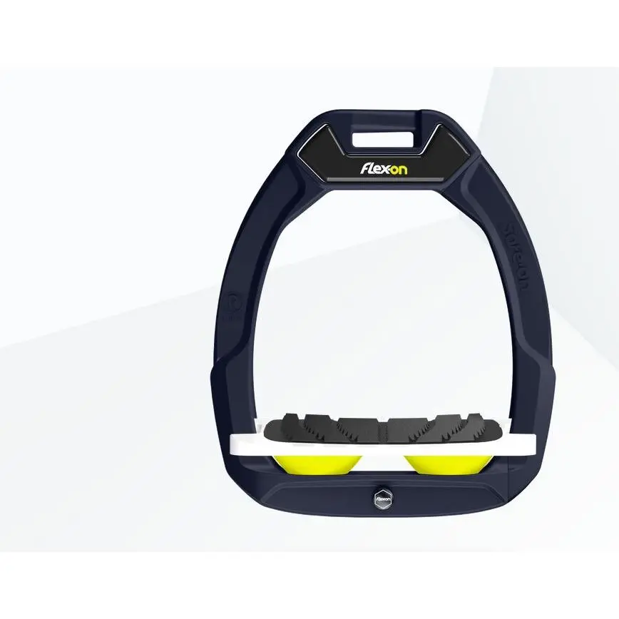 Sicherheitseisen Reitsteig mit geneigtem Grip Braun/Weiß/Gelb Flex-On Safe-On
