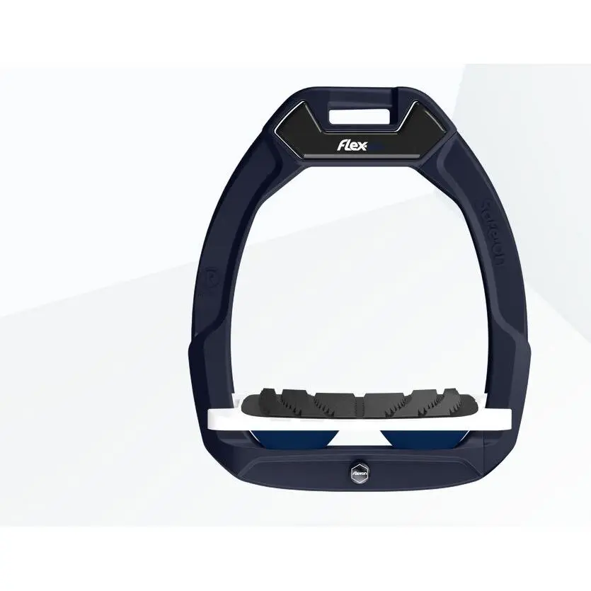 Sicherheitssteigbügel Reiten Neigung Grip Braun/Weiß/Marine Flex-On Safe-On