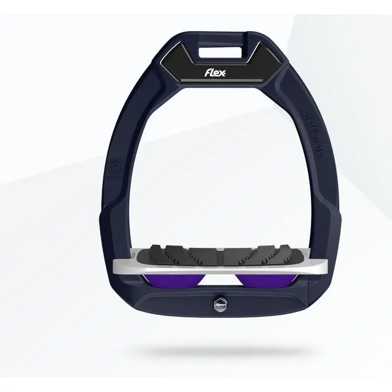 Sicherheitssteigbügel Pferd Steigung Grip Braun/Grau/Violett Flex-On Safe-On