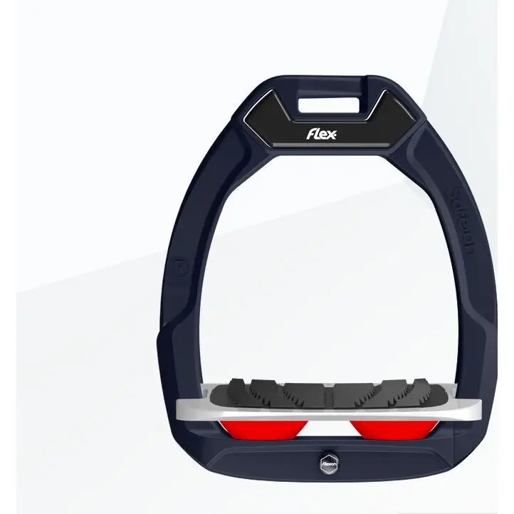 Sicherheitsreitsteigbügel Neigung Grip Braun/Grau/Rot Flex-On Safe-On