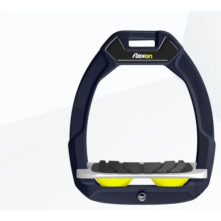 Étriers de sécurité d’équitation Incliné Grip Marron/Gris/Jaune Flex-On Safe-On