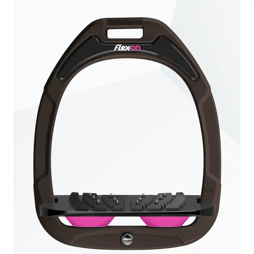 Sicherheitssteigbügel Reitern Neigungsverhältnis Griff Braun/Schwarz/Rosa Flex-On Safe-On