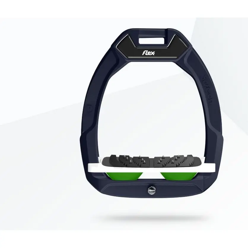 Sicherheitssteigbügel Reiten Neigung Ultra Grip Braun/Weiß/Grün Flex-On Safe-On