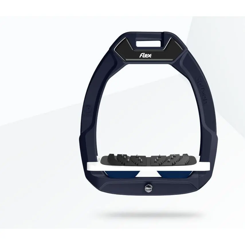 Sicherheitssteigbügel Reiten Schräg Ultra Grip Braun/Weiß/Marine Flex-On Safe-On