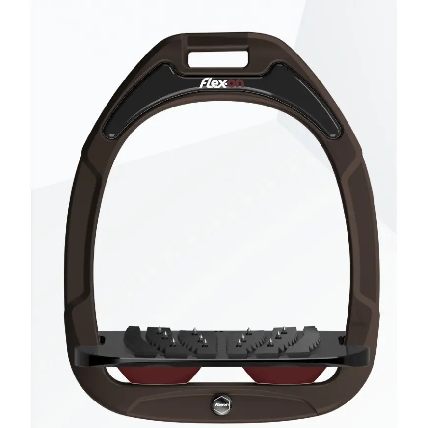 Étriers de sécurité d’équitation Incliné Ultra Grip Marron/Noir/Bordeaux Flex-On Safe-On