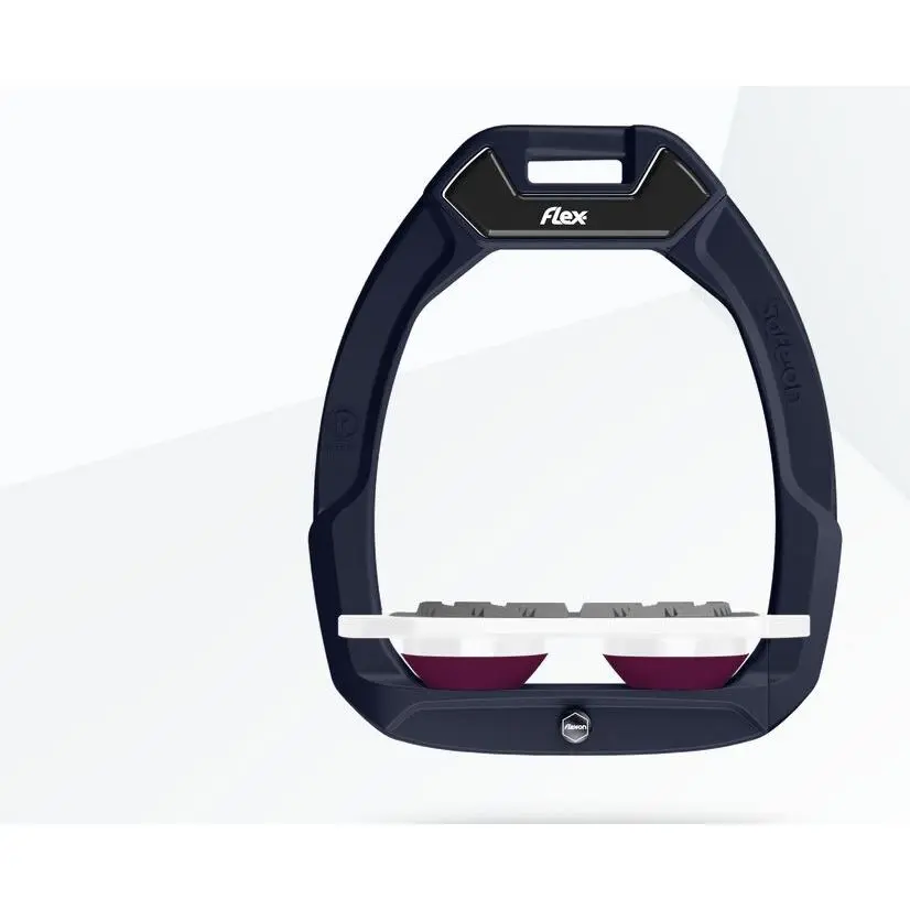 Reit-Sicherheitssteigbügel Flat Grip Braun/Weiß/Lila Flex-On Safe-On