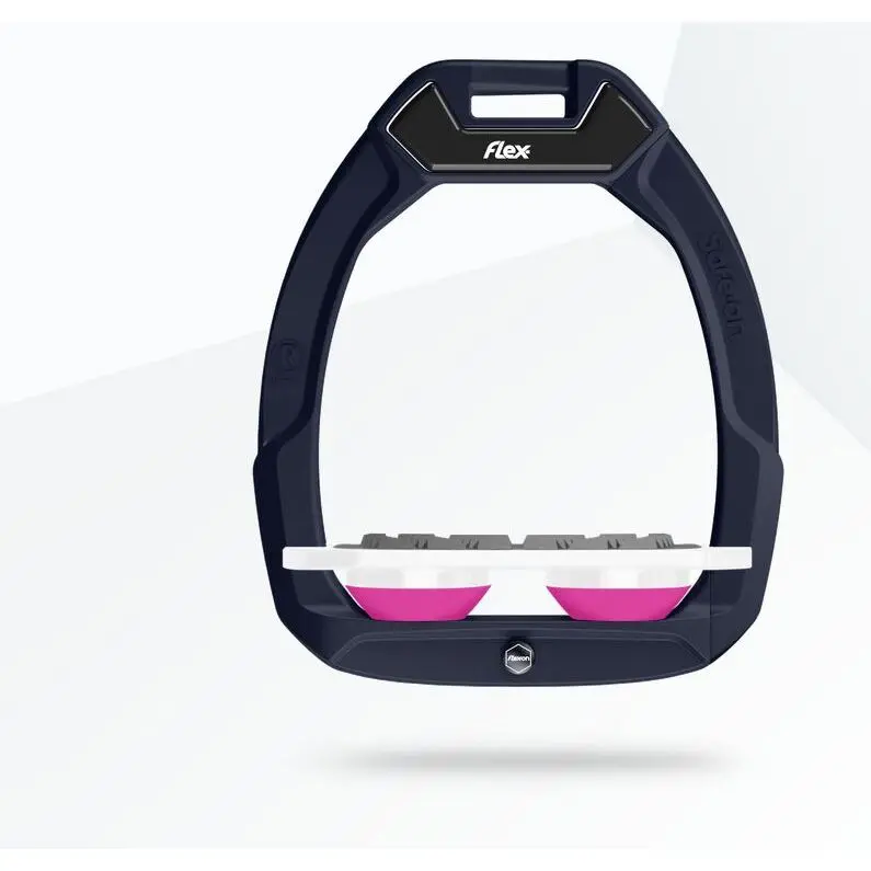 Étriers de sécurité d’équitation Plat Grip Marron/Blanc/Rose Flex-On Safe-On