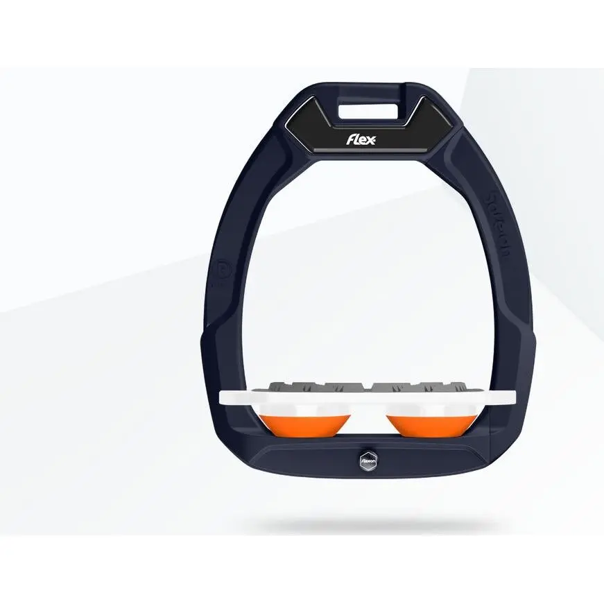 Étriers de sécurité d’équitation Plat Grip Marron/Blanc/Orange Flex-On Safe-On