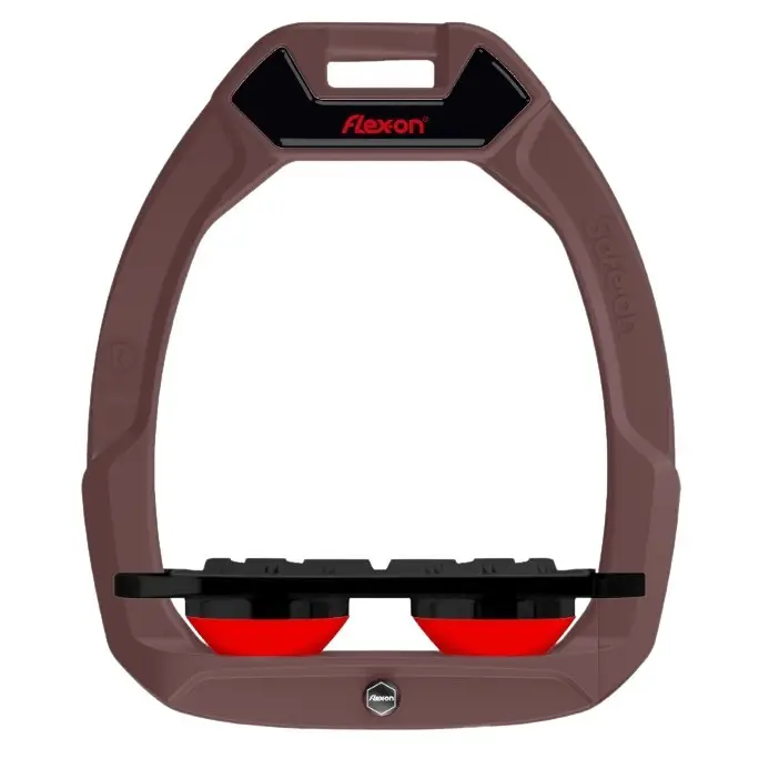 Sicherheitssteigbügel Flat Grip Braun/Schwarz/Rot Flex-On Safe-On