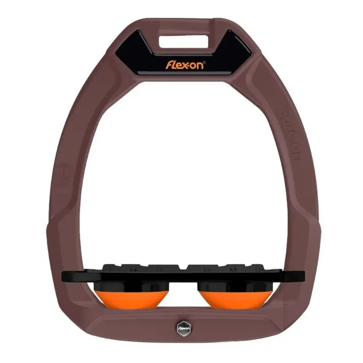 Comparer les prix de Étriers de sécurité d’équitation Plat Grip Marron/Noir/Orange Flex-On Safe-On