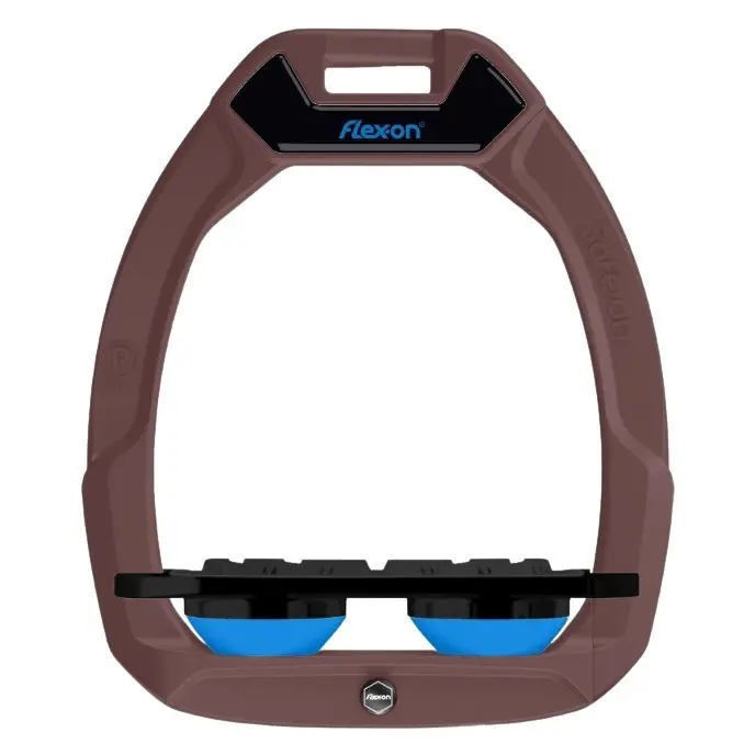 Reit-Sicherheitssättelplatte mit Grip in Braun/Schwarz/Blau Flex-On Safe-On
