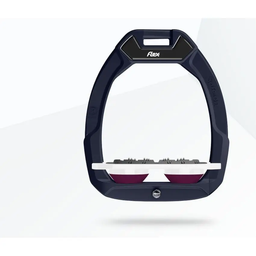 Sicherheits-Steigbügel Reiten Flach Ultra Grip Braun/Weiß/Lila Flex-On Safe-On