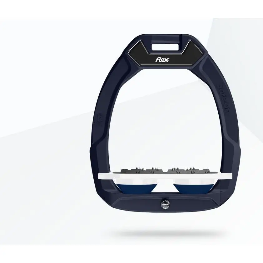 Sicherheitssättelsteigbügel Flat Ultra Grip Braun/Weiß/Marine Flex-On Safe-On