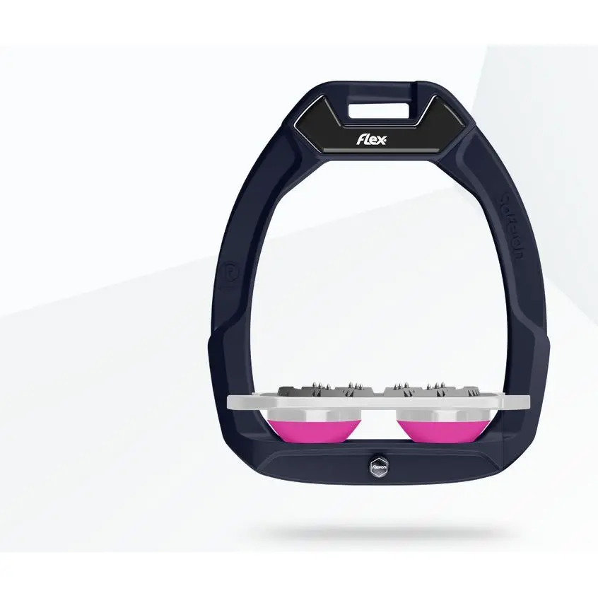 Sicherheitssteigbügel Flat Ultra Grip Braun/Grau/Rosa Flex-On Safe-On